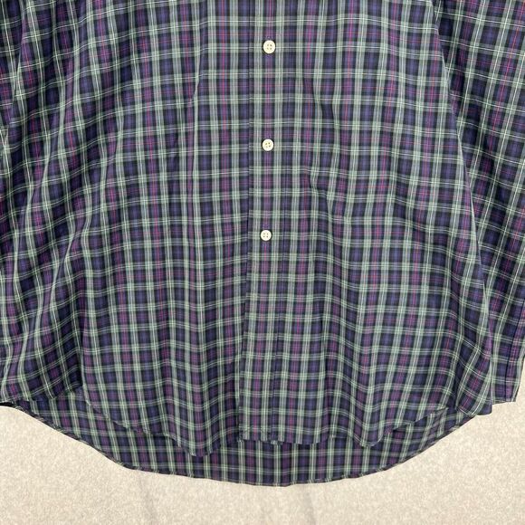 Ralph Lauren Yarmouth Shirt Mens Size 16-33 Long Sleeve Button Front Blue Plaid - Picture 3 of 12